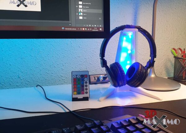 Soporte Auriculares con iluminación led y mando a distancia - Imagen 10