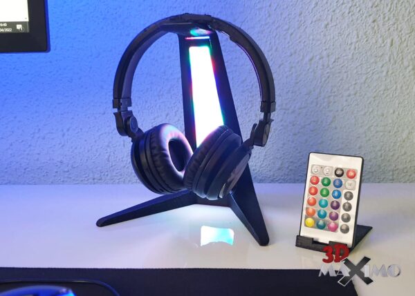 Soporte Auriculares con iluminación led y mando a distancia