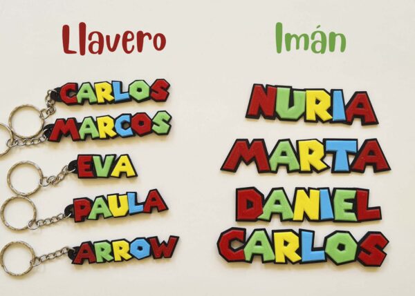 Letrero Personalizado de Super Mario Bros: Llavero o Imán para la nevera