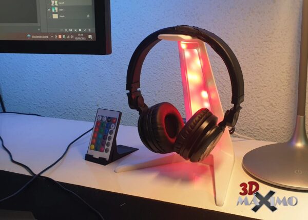 Soporte Auriculares con iluminación led y mando a distancia - Imagen 3